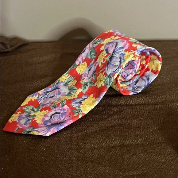 😄Vintage 100% cotton floral tie made in USA - Picture 2 of 4
